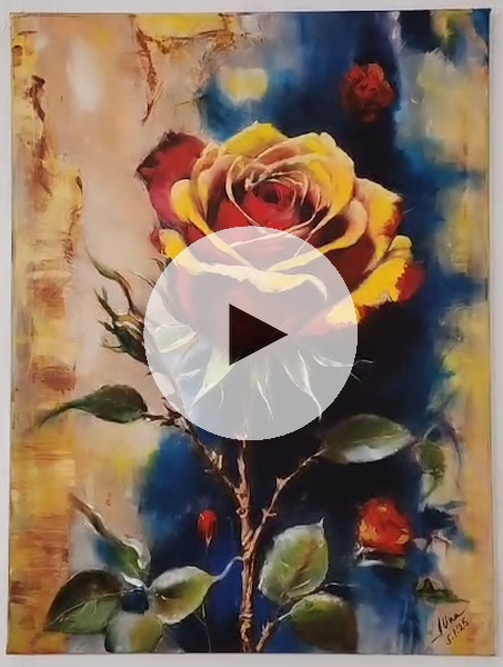 ArteDiAlina.com painting: One who loves the rose should endure the thorns